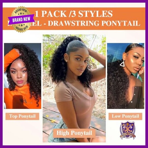 14 Inch Curly Ponytail Extension Drawstring Clip Heat Resistant Synthetic main image 5